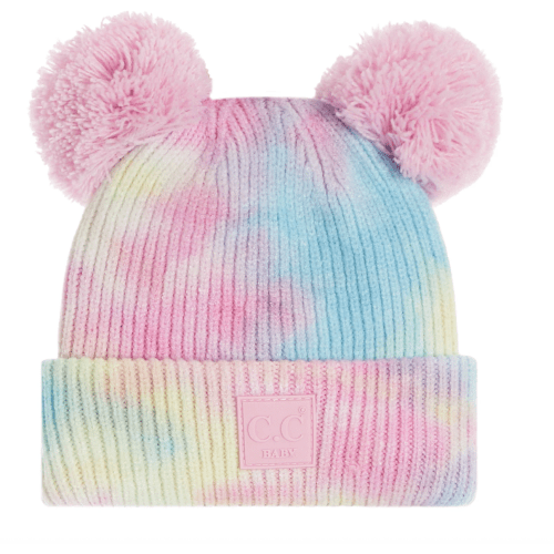 Pom Pom Tie Dye Beanie