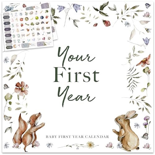Baby's First Year Memory & 1st Year Calendar with 100 Stickers | Baby's First Year Calendar With Stickers & 1st Year Calendars, Baby Tracker