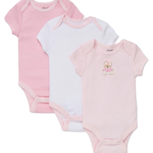 Pink Bear 3-Pack Bodysuits