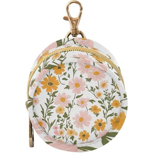 OTVEE Daisy Floral Flower Pacifier Case Cute Little Portable Pacifier Storage with TPU Lining