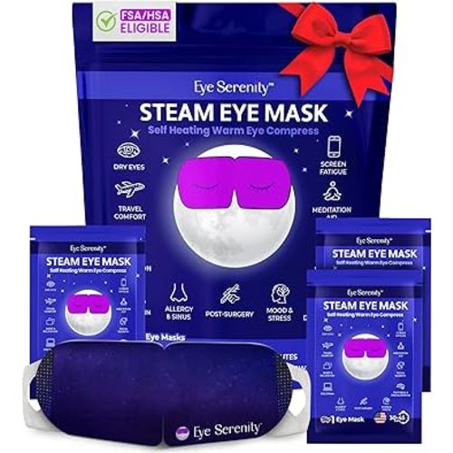 Self Heating Warm Compress for Dry Eyes, Steam Eye Mask I Heated Fast Relief for Stye, Puffy Sensitive Eyes - Long Lasting Moist Heat for Sleep, 15 Pack