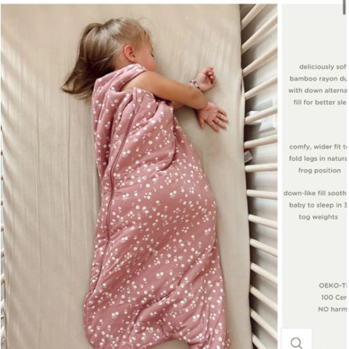 Mini Floral Baby Pink 2.5 TOG Bamboo Viscose Sleep Sack | günamüna