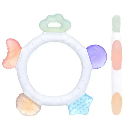 Baby Teething Toys 3-6 Months, Food Grade Silicone Freezer Teethers for Babies 6-12 Months, Teething Rings