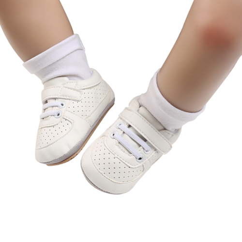 JAKANYQ Baby Boys Girls Trainers Non- PU Leather Soft Sole Baby Shoes White 0-3 Months