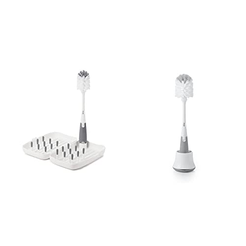 OXO Tot Travel Drying Rack + Bottle Brush Bundle | Portable Cleaning Accessories for Bottles, Parts, and More