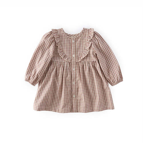 Gingham Dress - 6-12m in Mulberry