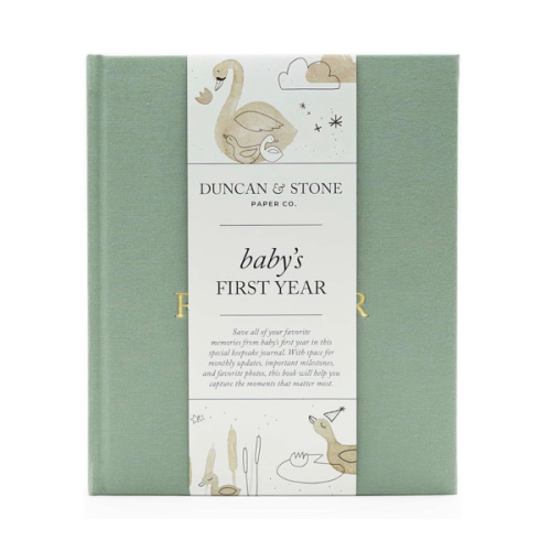 Baby First Year Book - Heirloom Keepsake Baby Memory Book to Record Important Milestones, Photos & More - Pregnancy Books (Sage Green,112 Pages)