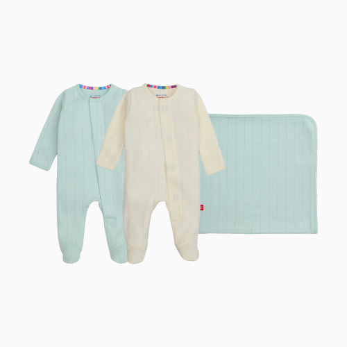 Magnetic Me Pointelle Organic Magnetic 3 Piece Gift Set - Moonlight Pointelle, 3-6 M