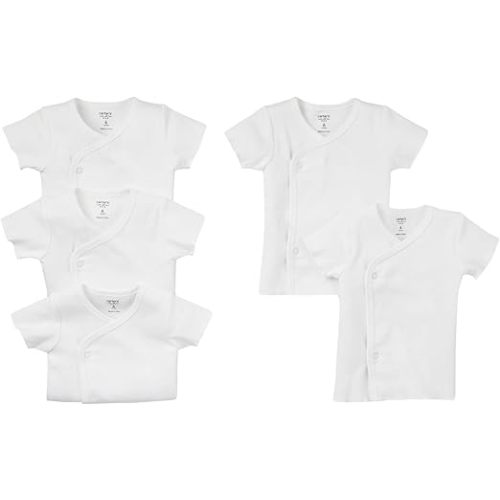Carter's 5-Pack Side Snap Tee - White- 3 Months