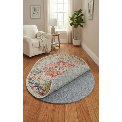 Rugs.com - 7' 10" x 9' 10" Oval Everyday Performance Rug Pad 1/4" Thick Felt & Non-Slip Backing Perfect for Any Flooring Surface