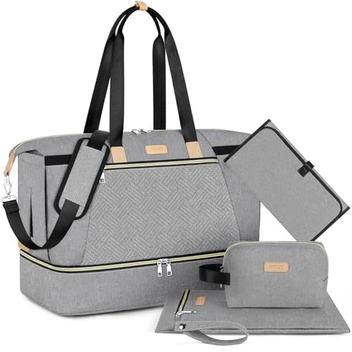 ITIEZY Diaper Bag Tote for Baby - Large Mommy Bag with Portable Changing Pad Pacifier Case, Hospital Bags Travel Baby Bag