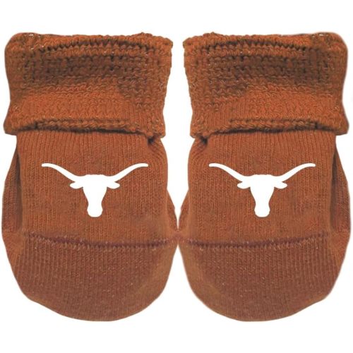 Two Feet Ahead Texas Longhorns Baby Bootie Socks - Officially Licensed