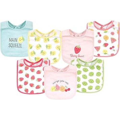 Hudson Baby Unisex Baby Cotton Bibs, Cute Fruit, One Size