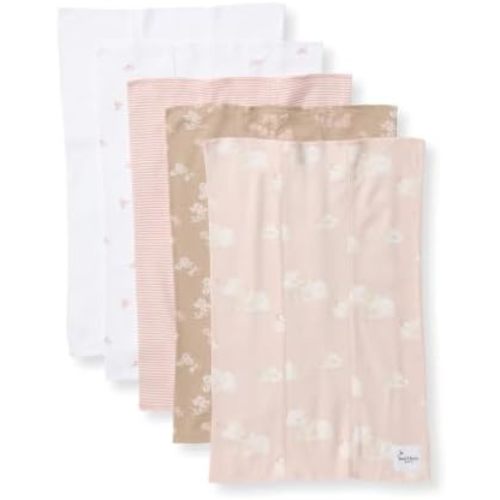 Burt's Bees Baby 100% Organic Cotton Burp Cloths, 17x11.75 in, 5-Pack