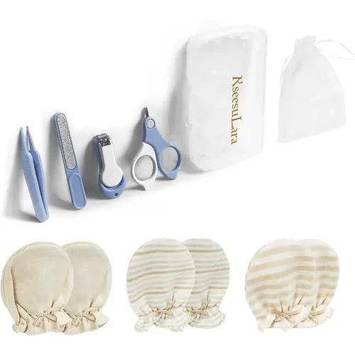 Baby Nail Clippers Newborn Mittens Kit for 0-6 Months Infant to No Scratch Boy Girl by Gloves Babies File Set Essentials 2024 New