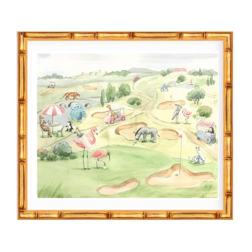 Nursery Art print Animals playing golf // Jungle Print // Tropical print  // Kids room // Nursery art