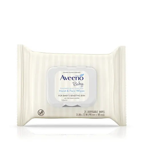 Baby Hand & Face Wipes, 25 Disposable Wipes, Aveeno