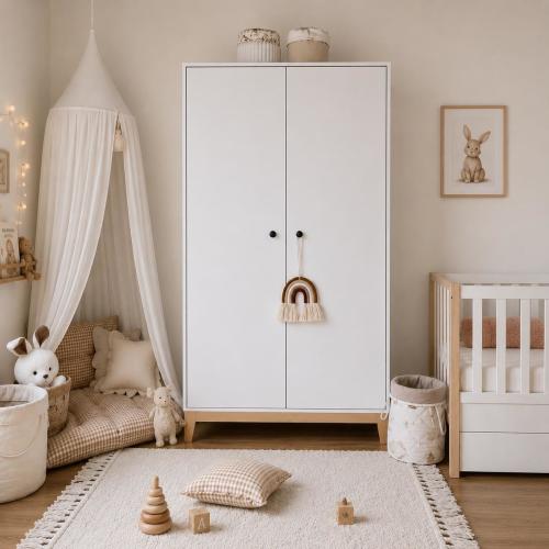 Armario Montessori grande / Armario infantil y muebles para bebés / Almacenamiento infantil escandinavo / Cómoda de madera blanca / Organizador de