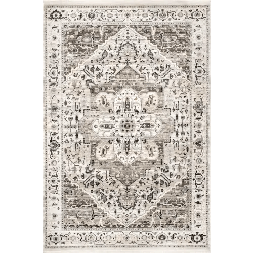 Rosette Medallion Fringed Rug | RUST