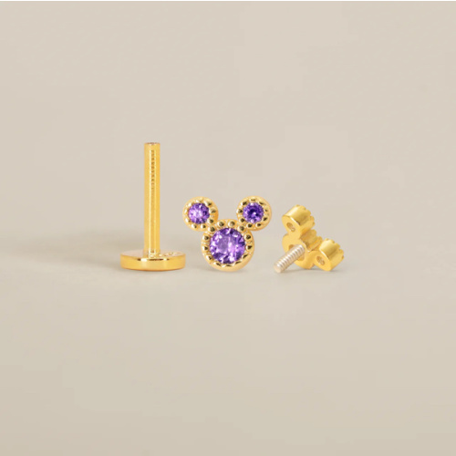 Amethyst Mouse Flat Back Earrings | eyrful – Eyrful Artistry