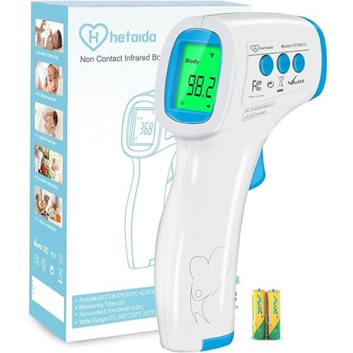 Digital Thermometer for Adults and Kids, No Touch Forehead Thermometer for Baby, 2 in 1 Body Surface Mode Infrared Thermometer with Fever Alarm and Instant Accuracy Readings