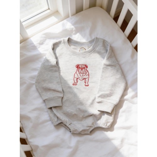 Embroidered Bulldog Sweatshirt Bubble