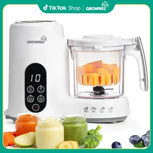 Grownsy Baby Food Maker with Steam Basket, Auto Cooking Grinding - TikTok Shop