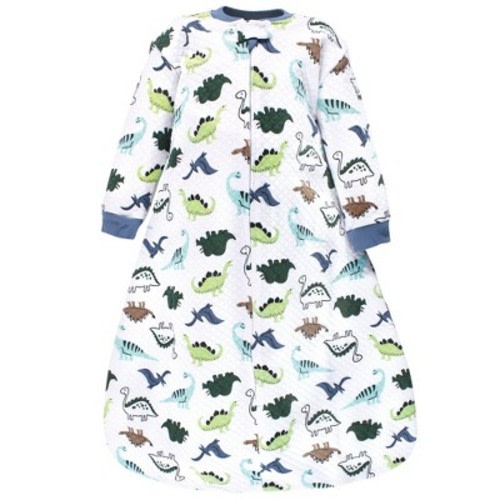 Hudson Baby Infant Boys Premium Quilted Long Sleeve Sleeping Bag and Wearable Blanket, Dinosaurs, 0-6 Months