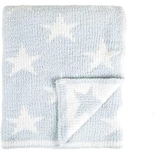 Tadpoles Ultra Soft Reversible Chenille Baby Blanket - Stars Blue | 30" x 40" | Made of 100% Microfiber Polyester | Soft, Gentle & Hypoallergenic | Ideal as a Swaddle, Receiving Blanket & More