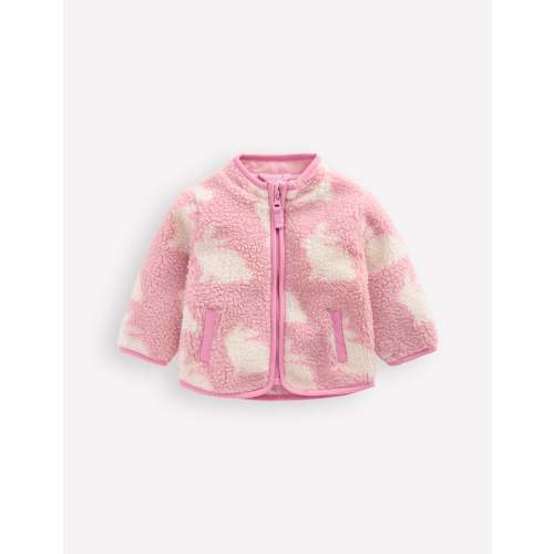 Cosy Borg Jacket-Pink Rabbits