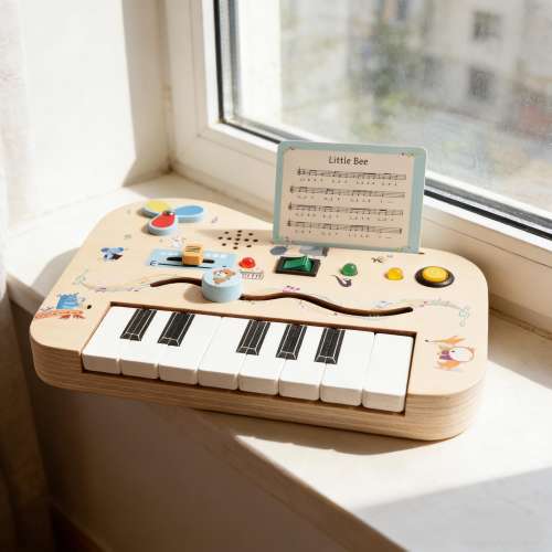 Montessori Wooden Piano Busy Board | Sensory Learning Toy
