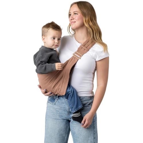 Mabē Monarch Toddler Sling Carrier – Ergonomic Hip Carry Support for Toddlers – Adjustable and Breathable Sling for Easy Up/Down & Comfortable Holding (16–45 lbs, Mocha)
