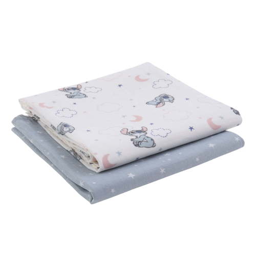 Stitch 2pk Muslin Swaddle, 100% Cotton, Blue, Infant Boy