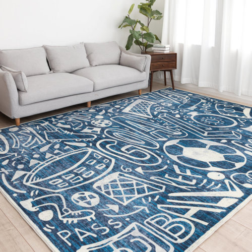 Katie Merz Sportsglyphs Soccer Power Loom Area Rug & Reviews | Wayfair