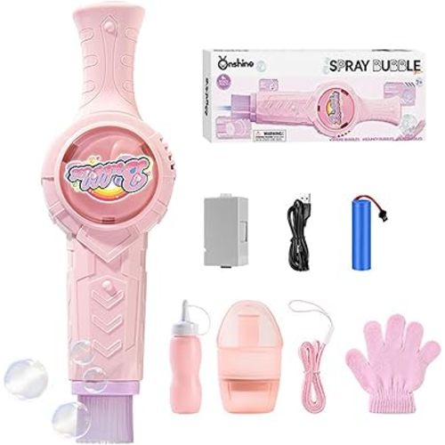 Fog Bubble Machine, Rechargeable Automatic Electric Smoke Bubble Machine, Magic Smoke Bubble Maker, Colorful Lights & Music, Bubble Fog Game for Parties, Beaches, Summer