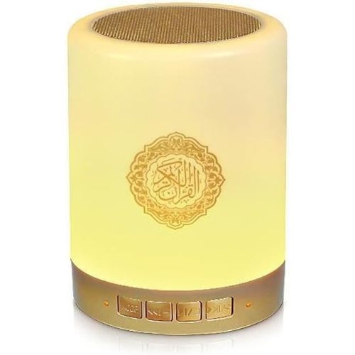 Quran Speaker with Color Changing Night Light, Portable Cube Lamp with Remote, MP3 Player, Full Quran Recitations, Multi-Language Translation Touch Cube Oslamic Gifts