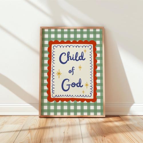Child of God Poster | Digital Christian Kids Wall Art | Nursery Wall Art | Kids Room Christian Decor | Printable wall Art