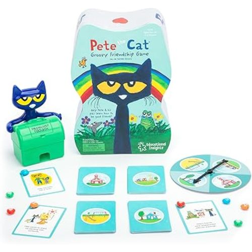 Educational Insights Pete the Cat Groovy Friendship Game - Preschool Board Games for Kids 4-6, Social Emotional Learning Games for Kids, Skill-Building Toddler Matching Game, Family Fun with Toddlers