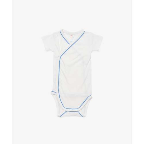 Crossbody Short Sleeve One-piece, Blue Piping