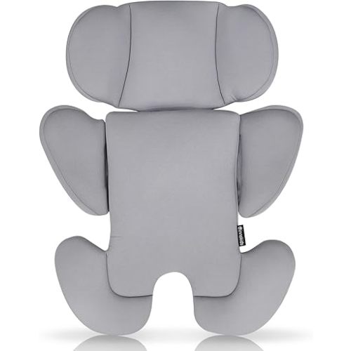 Innokids Infant Car Seat Insert, Baby Head Body Supports for Newborn, Soft and Padded, Detachable Head and Side Support for Carseats, Strollers, Swings (Light Grey)