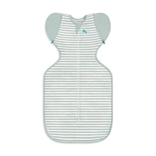 Love to Dream Transition Bag 0.2T Stretch Cotton Medium (6-8.5kg) Stage 2, Soft & Breathable, Lightweight for Comfortable Sleep, Ideal for Newborns, Stripe Print, Olive