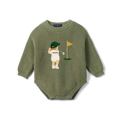 Custom Name Baby Boy Golf Romper