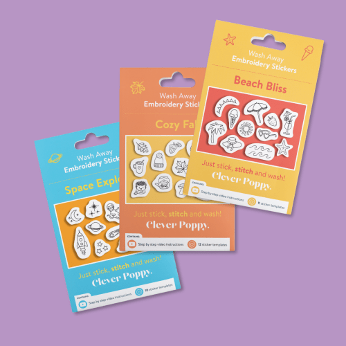 Wash Away Stickers 3 Pack Bundle – Clever Poppy