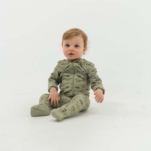 Baby Zip Up - Flying Ducks Green – BURLEBO