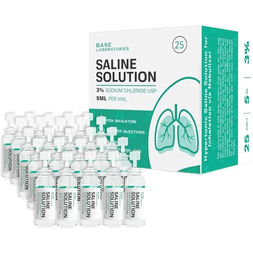 BASE LABORATORIES 3% Saline Solution for Nebulizer Machine | Saline Solution for Inhalation & Nasal Irrigation | High 3% Concentration l 25 Vials 5ml Unit Dose