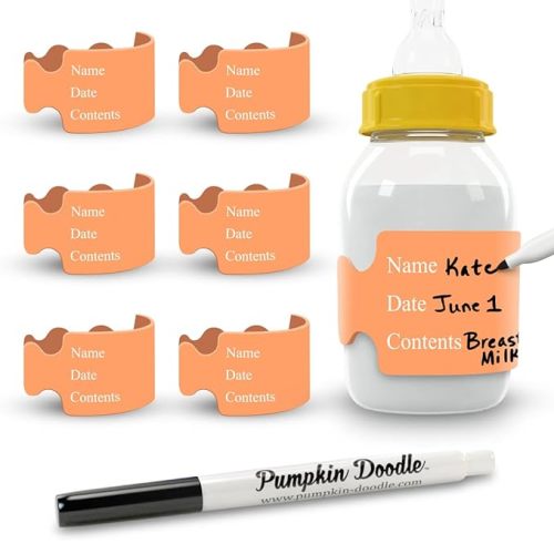 Pumpkin Doodle The Original Write and Reuse Baby Bottle Labels for Daycare