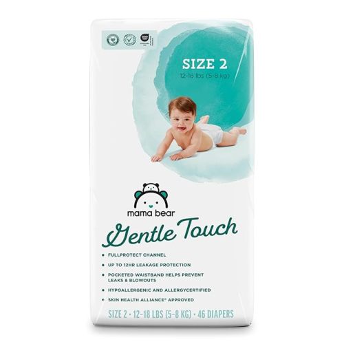 Mama Bear Gentle Touch Baby Diapers, Size 2, 184 Count (4 packs of 46)