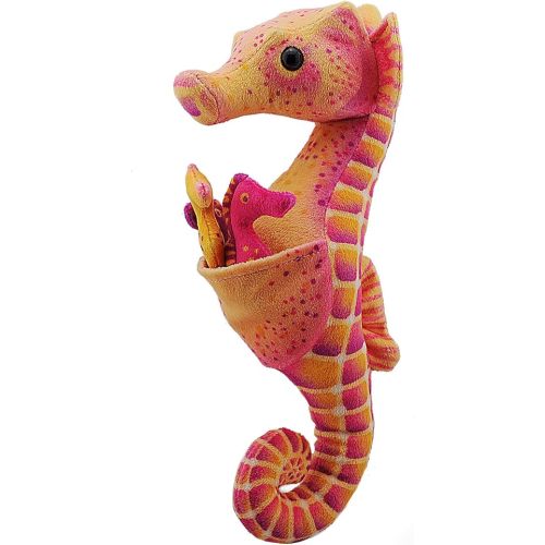Wild Republic Seahorse Plush, Stuffed Animal, Plush Toy, Gifts for Kids, w/ babies 11.5 inches, Multicolor, 12"