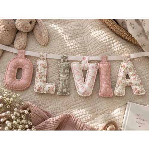Personalized Fabric Name Banner – Handmade Puffy Nursery Letters