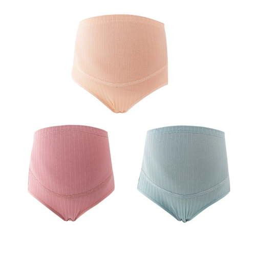 Lixi 3pcs 2XL Cotton High Waist Adjustable Maternity Panties Splice Stomach Lift Nursing Underwear for Pregnant Women (Pale Mauve Skin Color Blackish Green)